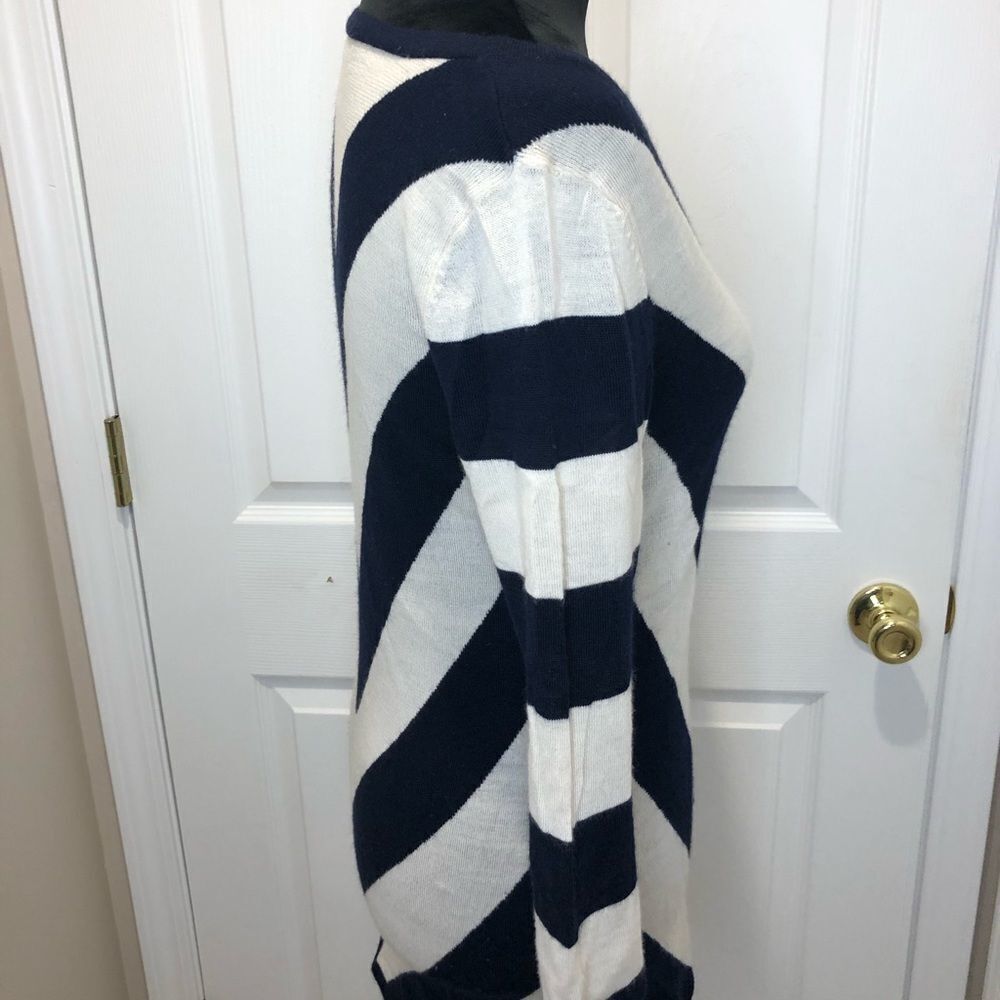 GAP navy white striped long sleeve sweater top - Picture 5 of 8